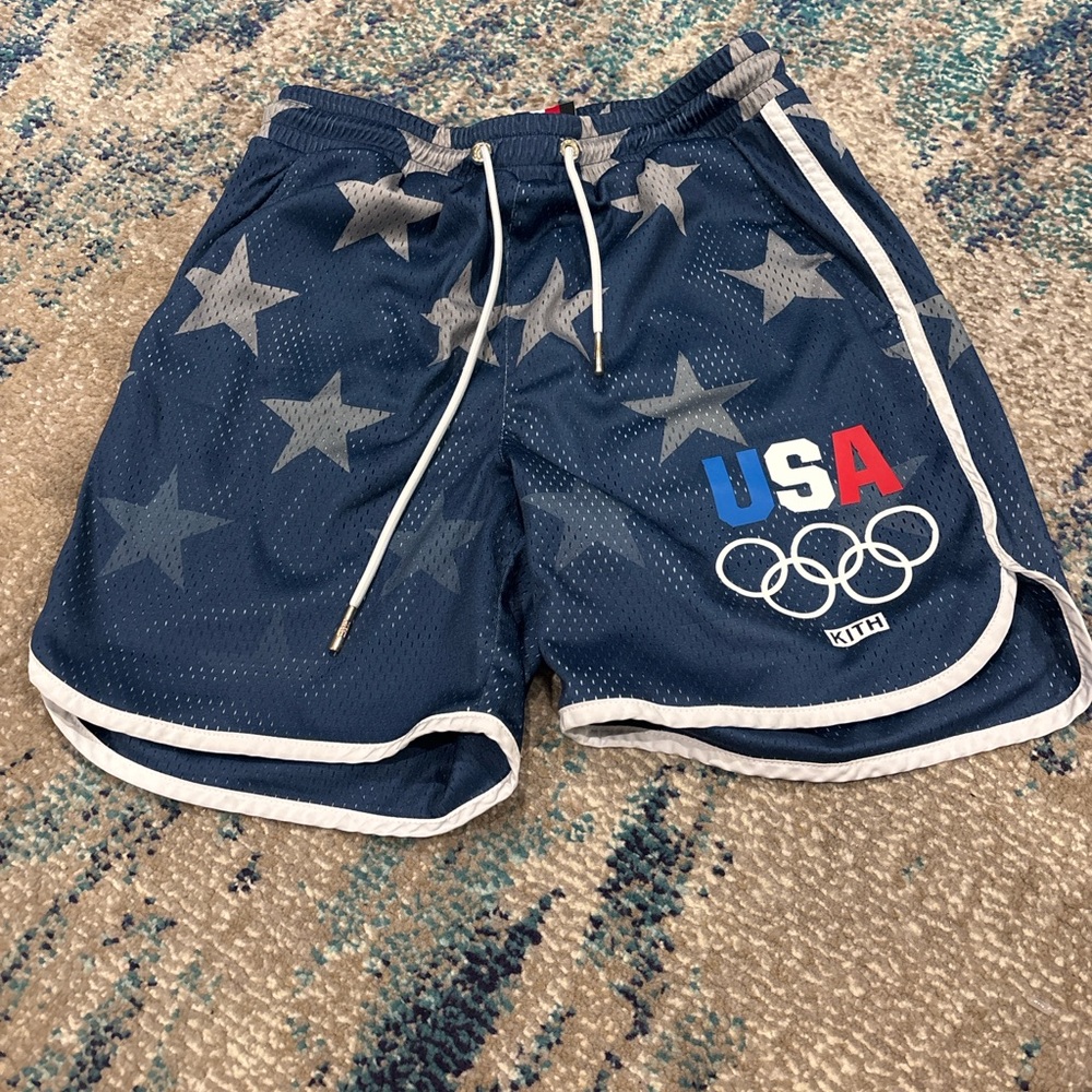 Kith Blue Athletic Shorts with Star Design